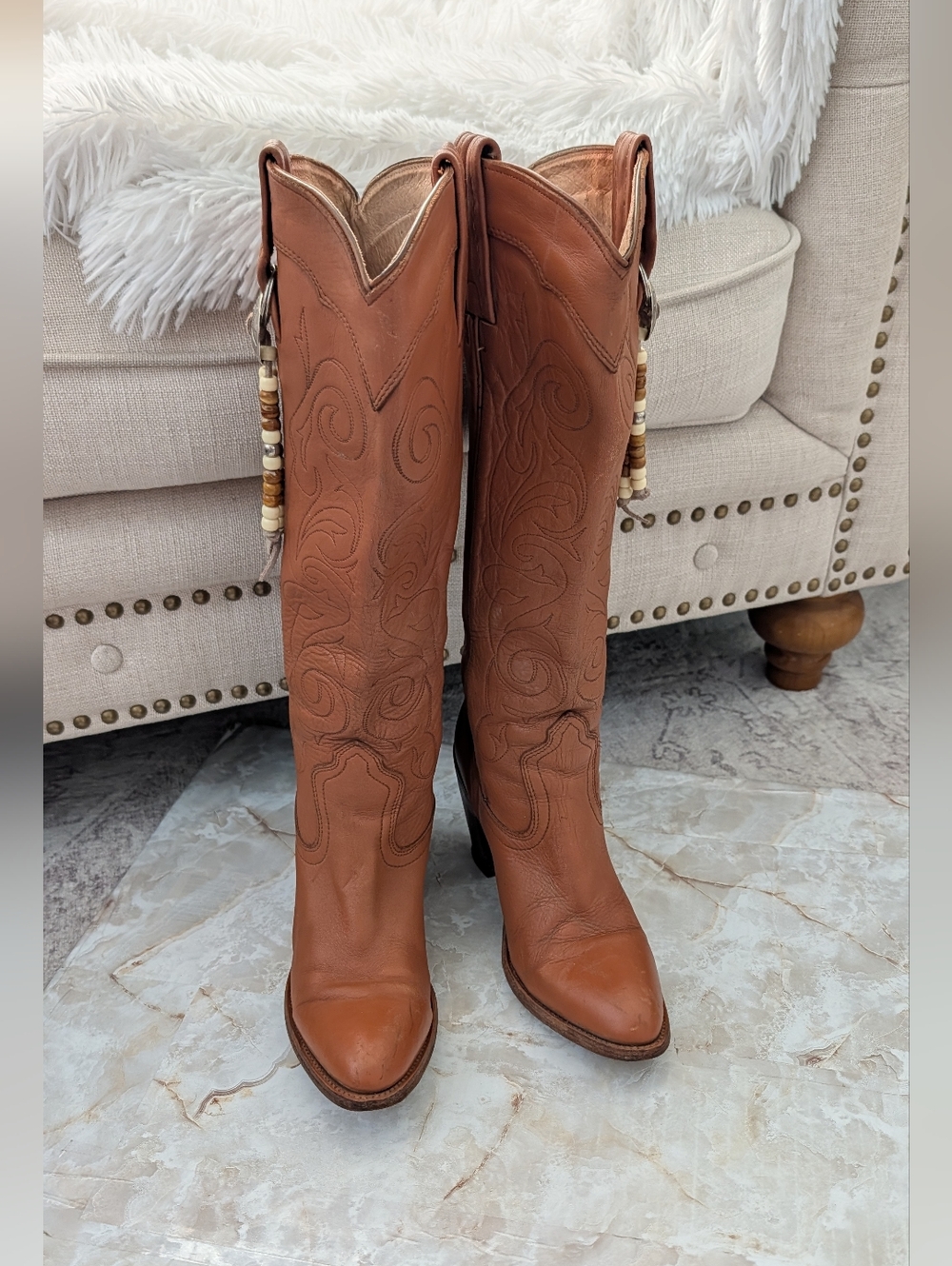 Vintage Frye Knee-High Cowgirl Boots Woman's Size 7.5 B - Picture 7 of 15
